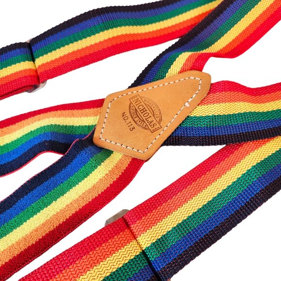 Rainbow Suspenders by Nicholas Work & Gear Unisex Heavy Duty  One Size - Picture 3 of 6